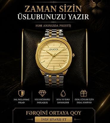 Yeni, Qol saatı, Gucci, rəng - Qızılı