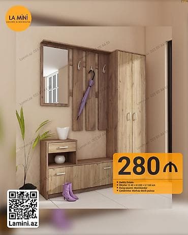mini dolablar: 1 qapı, Güzgülü, Digər rəng, Digər material, Açılan, Düz dolab — 1