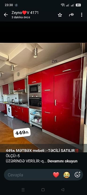 ev tipi çadır: *449₼ MƏTBƏX mebeli :-TƏCİLİ SATILIR*‼️ ÖLÇÜ:-5 ÜZƏRİNDƏ VERİLİR:-qaz — 1