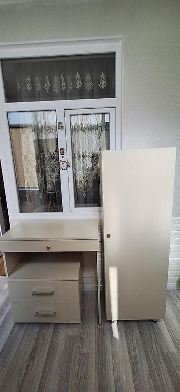 saplar: Kompakt mətbəx/məişət üçün modul mebel dəsti. - Rəng: krem (bej — 4