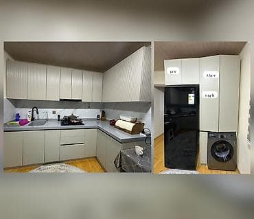 Mətbəx mebeli satılır. - Üstü mərmər iş səthi - Material: membran -