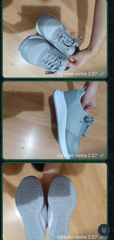 rezin botlar: Məhsul: Boz rəngli idman ayaqqabısı - Ölçü: 36-37 - Mənşə: Türkiyə — 2