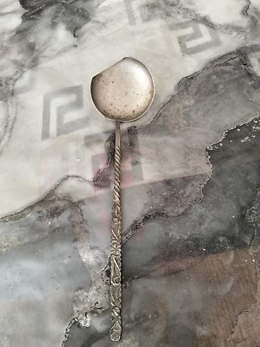 balta: Antik balaca kepçe qaşıq - Material: metal (üzərində istehsal damğası — 1