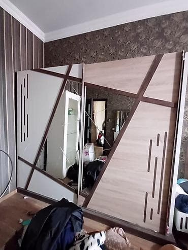 İşlənmiş, 2 qapılı, Güzgülü, Ağ, Taxta, Kupe, Düz dolab