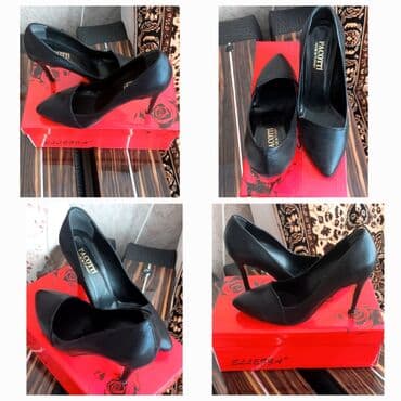 зеленые туфли: Туфли, Размер: 39, цвет - Черный, Б/у — 1