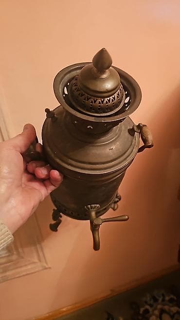 samovar od: Qədim Səfər Samovari 3 ayaqli 1930 illərin həçmi 1 litirlik — 4