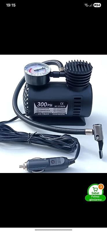 teker 18 type 0: Avtomobil Hava Kompressoru – 12V, 300 PSI - Gərginlik: DC 12V — 2