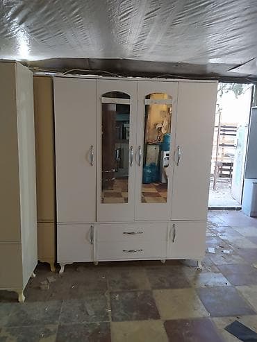 dolab termo: Yeni, 4 qapılı, Güzgülü, Ağ, Açılan, Düz dolab — 1