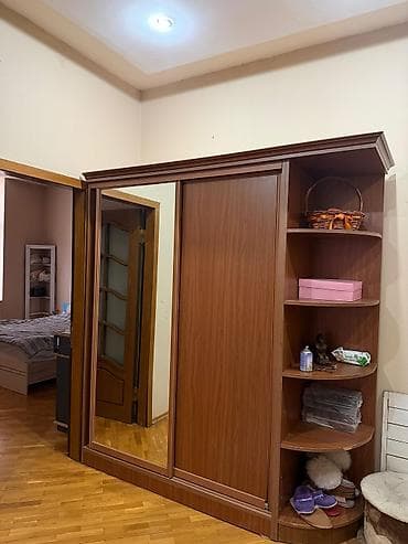 paltar vesilkasi: 2 qapılı, Güzgülü, Qəhvəyi, Taxta, Kupe, Künc dolab — 1