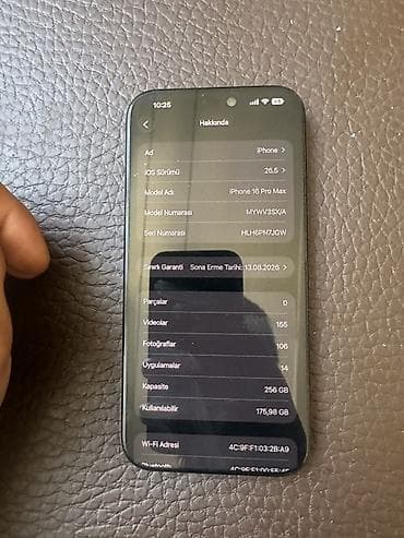 2 el iphone 11: IPhone 16 Pro Max, 256 GB, Qara, Zəmanət — 3
