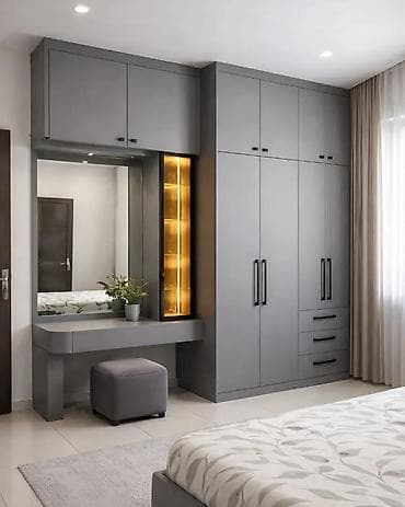 kloun paltarı: Yeni, 5 qapı, Siyirməli, Boz, Digər material, Açılan, Düz dolab — 1