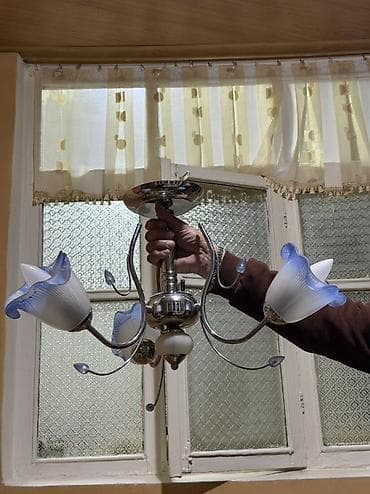 Şamdanlar: Çılçıraq, 3 lampa, Metal — 1