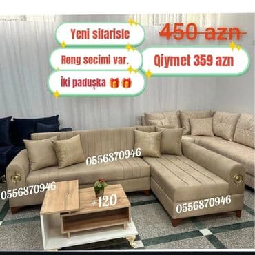 спальная мебель: Kunc divanlar bazali divan aclan divan. Mebel dəstləri və künc — 6