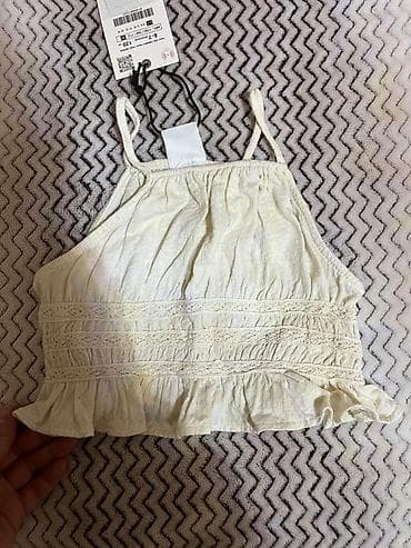 uşaq üçün geyimlər: ZARA qız uşaq topu - Model: incə breteleli, boğazdan yığma kəsim - — 1