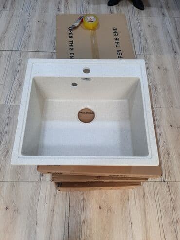 Yeni Kvadrat Mətbəx çanağı, Şkafsız, Mərmər, Ödənişli çatdırılma — 2