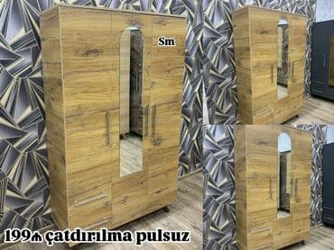 dolab satisi: Yeni, Açılan, 3 qapılı Düz dolab, Qarderob, paltar dolabı — 4