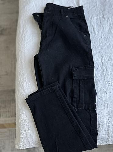 Kostyumlar: Qara rəngli kişi cargo şalvarı - Model: Cargo (yan tərəfdə klapanlı — 2