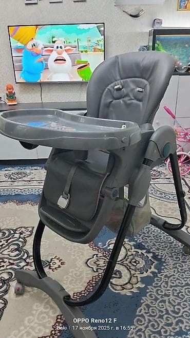 usaq masa: Uşaq yemək stulu – tünd boz rəng Xüsusiyyətlər: - Rahat yastıqlı — 1