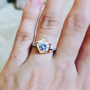 tək qaş: Nişan, Üzük, Sarı qızıl, 585 Əyar — 4