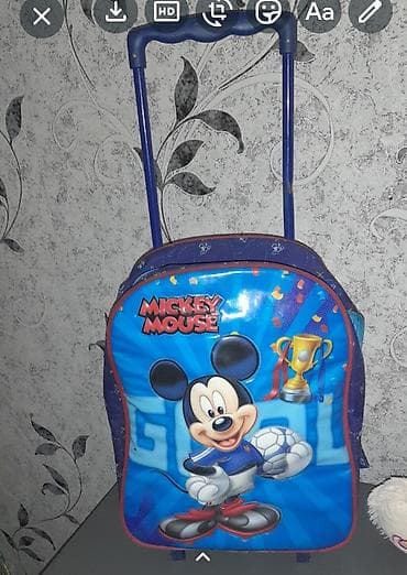 mektebli cantası: Uşaq üçün təkərli məktəb çantası – Mickey Mouse dizaynlı - Ön hissədə — 1