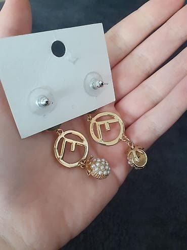 Серьги fendi новые бижутерия — 3