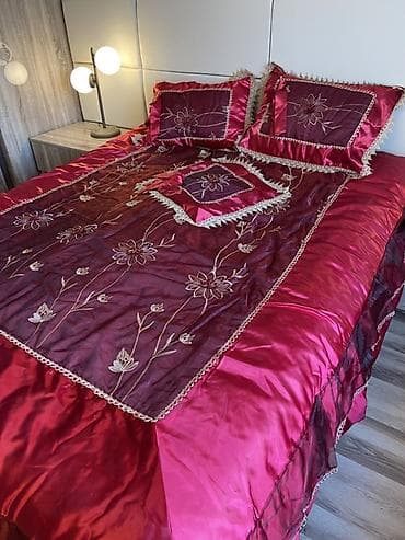 gozel qiz sekiller: Yataq örtüyü dəsti – atlas və tül kombinasiyası - Rəng: dərin — 4