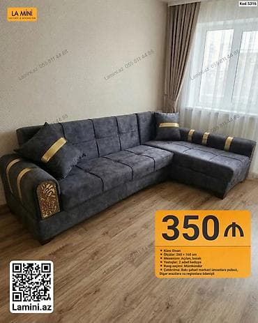 oturaca: Künc divan – Kod: 5316 - Ölçülər: 260 × 160 sm - Mexanizm: açılan — 1