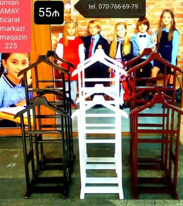 вешалка для одежды стоячая: Asılqanlar paltar asmaq üçün. Yeni. Ünvan Amay ticarət mərkəzi — 5