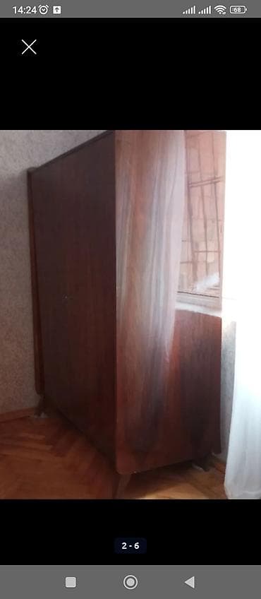 3 qapılı, Güzgülü, Qəhvəyi, Taxta, Açılan, Düz dolab