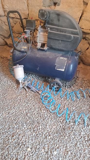 Qaynaq, svarka aparatları: Hava kompressoru və boya tabancası dəsti - Elektrikli pistonlu hava — 1