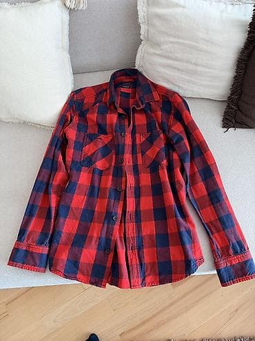 Рубашки: Мужская рубашка, Zara, S, цвет - Красный — 2