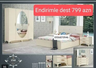 divan dəsdi: İkinəfərlik çarpayı, Dolab, Termo, 2 tumba, Azərbaycan, Yeni — 1