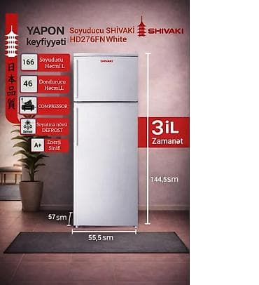 işləmiş soyuducular: Yeni 2 qapılı Shivaki Soyuducu Satılır, rəng - Qara, Kredit var — 2