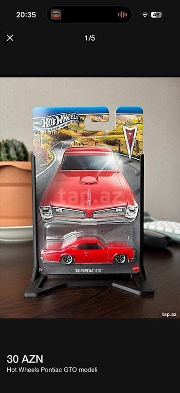 model 1: Hot Wheels “’66 Pontiac GTO” modeli - Brend: Hot Wheels, Silver — 1