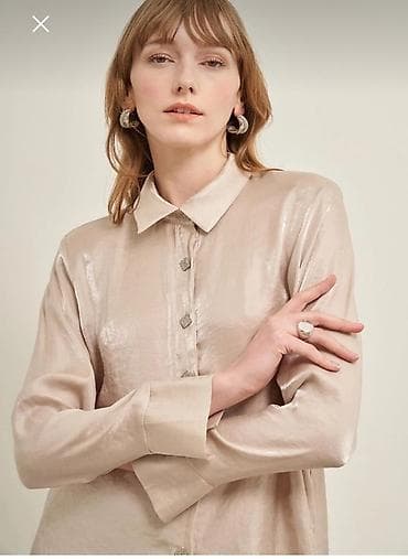 dest geyim: Qadınlar üçün iki hissəli dəst – parıltılı bej rəng - — 3