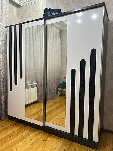 2 qapılı, Güzgülü, Ağ, Digər material, Kupe, Düz dolab