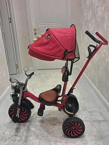 tap.az 3 tekerli velosiped: Uşaq üçtəkərli velosipedi – moto tərzində dizayn - Önü iri faralı və — 10