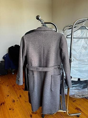 Paltolar: ELEGAΝCE qadın palto - Rəng: bozumtul-çəhrayı/boz (melanj effektli) - — 4