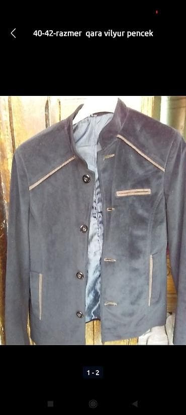 Duqqət.38-40 -razmer qara vilyur pencek tezeden secilmir .ela ve