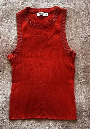 Stradivarius qadın köynəyi – qolsuz rib teksturalı top - Brend
