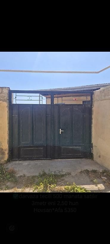 Həyət darvazaları: ✅darvaza tecili 500 manata satılır
3metr eni 2.50 hun
Hovsan*Afa 5350 — 1