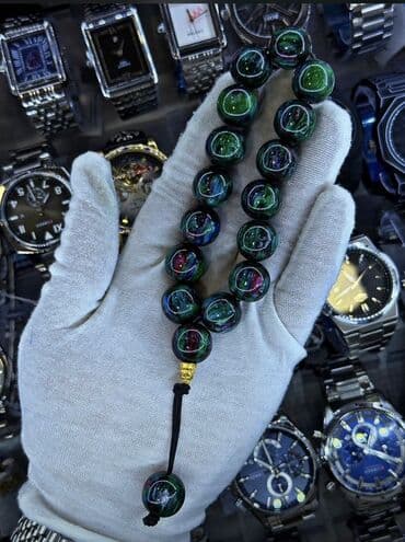 Eynəklər: Şüşə bəzəkli təsbeh – bir neçə rəng variantı - Material: cilalanmış — 4