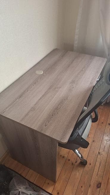 Düz masa, Stul ilə, Polkasız, Siyirməli, Teksturalı laminat — 2
