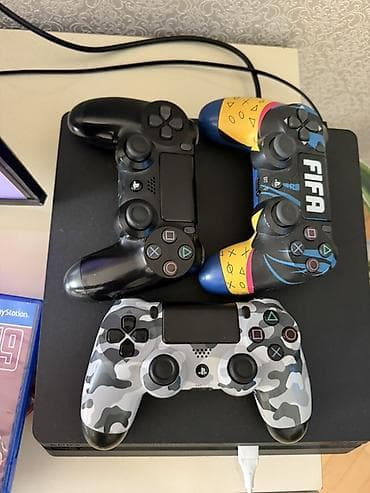 playstation 4 oyun: Playstation ps 4 slim 500gb 3 pult 2 orginal 3 oyun verilir üzerinde — 1
