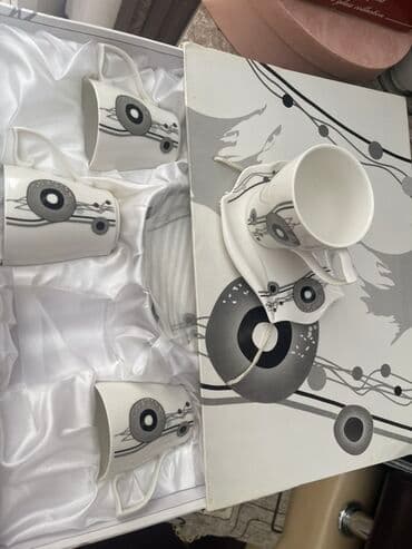 kofe servisi: Qəhvə dəsti, rəng - Ağ, Farfor, 4 nəfərlik — 2