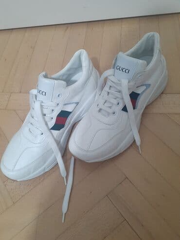 klassik kişi çəkmələri: Məhsul: Gucci ağ krossovkalar - Model: Ağ “dad sneaker”/chunky — 2