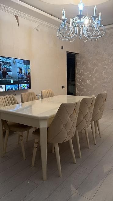 ucuz lusturlar: Qonaq otağı üçün, Açılan, Dördbucaq masa, 8 stul — 2