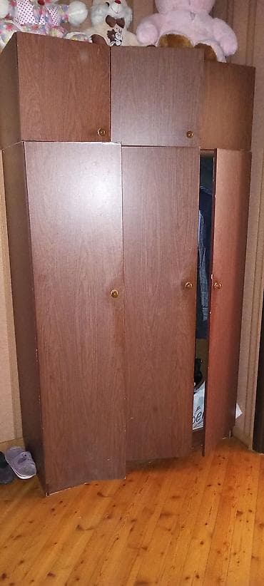 Б/у, 6 дверей, Коричневый, Дерево, Распашной, Прямой шкаф — 3