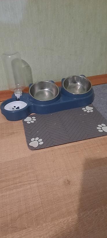 Ev heyvanları üçün 3-ü 1-də yemləmə dəsti - İki ədəd paslanmayan