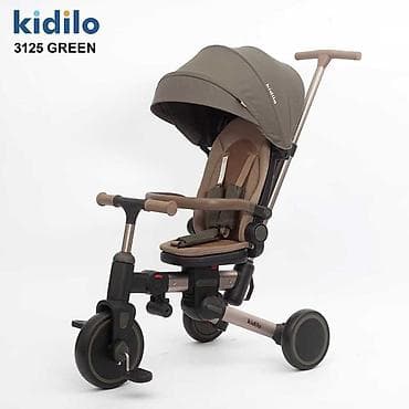 3 tekerli velosiped satisi: Kidilo 3125 uşaq üçtəkərli velosiped/araba - 4 rəng: Grey, Beige — 3